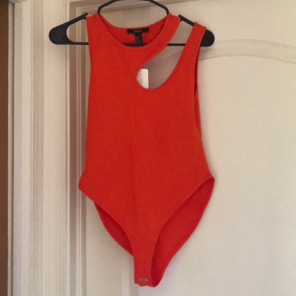 Forever 21 Other - Forever 21 deep orange cut-out bodysuit Forever 21 Other - Forever 21 deep orange cut-out bodysuit